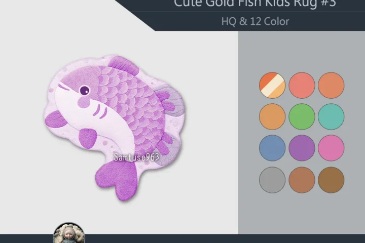 HQ Cute GoldFish Kids Dance Rug #3 Samtuse963