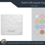 Pastel Fluffy Square Dance Rug #6 Samtuse963