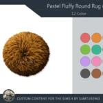 Pastel Fluffy Round Dance Rug #22 Samtuse963