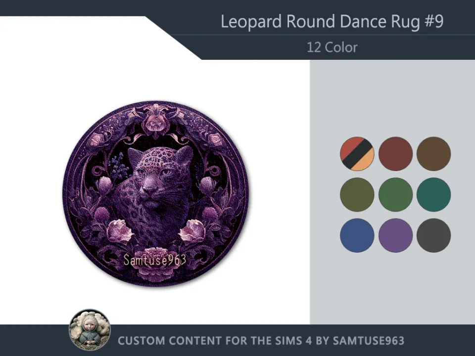 Leopard Round Dance Rug #9 Samtuse963