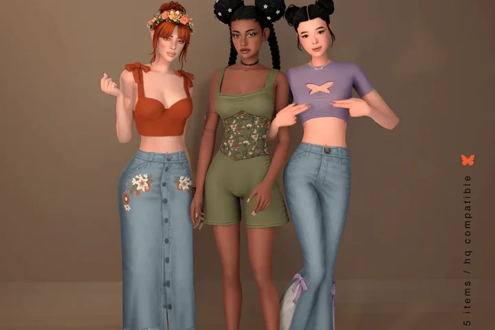 [FairyCore Collection] Long Denim Skirt