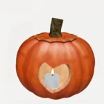 Pumpkin heart candle