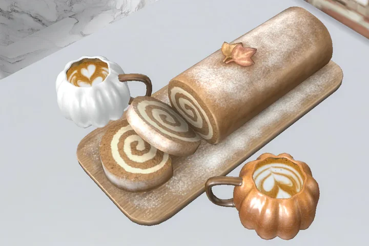 pumpkin mug & swiss roll cake set