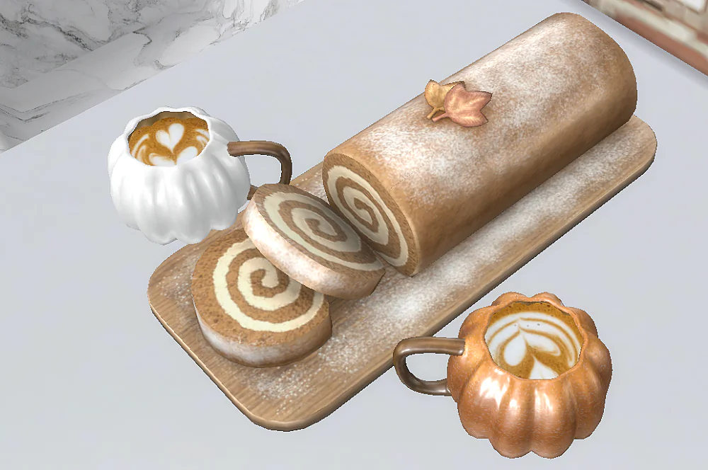 pumpkin mug & swiss roll cake set