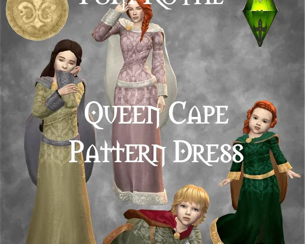 TSM Royal Queen Patterned Cape Dress