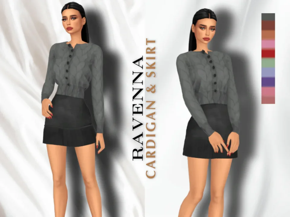 RAVENNA CARDIGAN & SKIRT OUTFIT + 10 new swatches