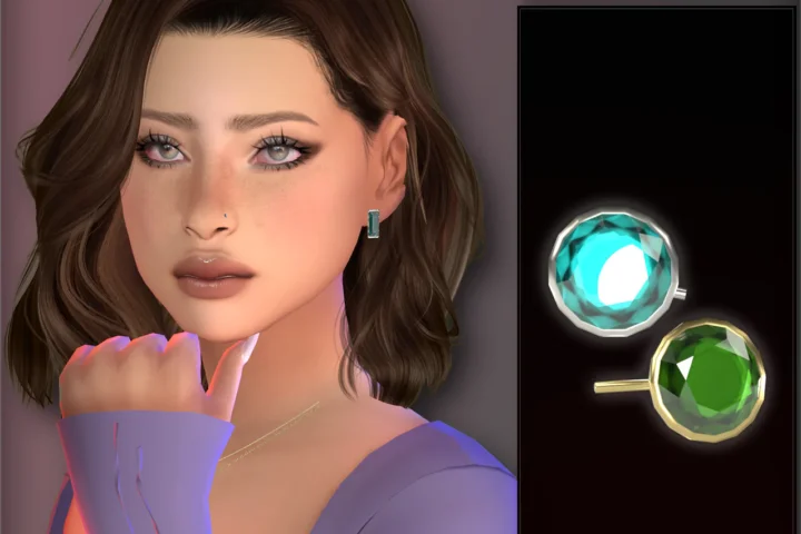 Rina Gemstone Nosestuds left and right