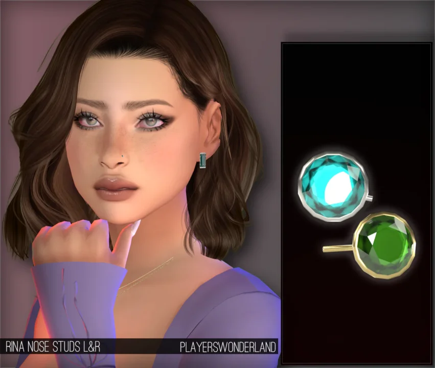Rina Gemstone Nosestuds left and right