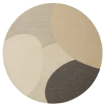 Geometric Neutral Round Rugs