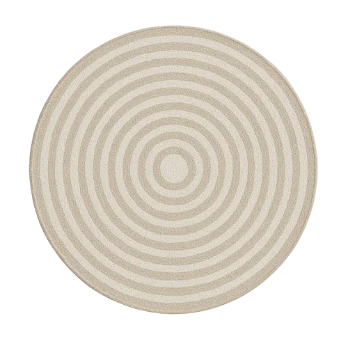 Geometric Neutral Round Rugs