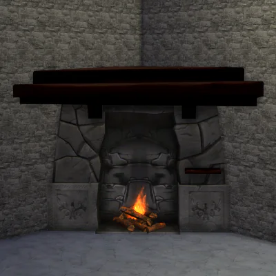 TSM Rustic Corner Fireplace