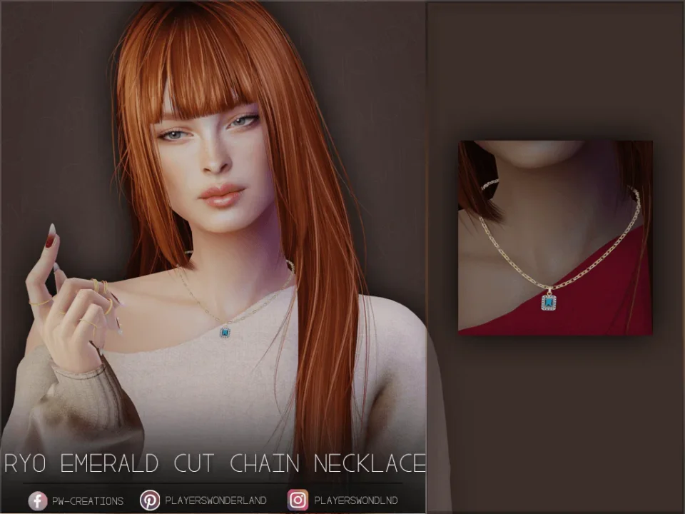 Ryo Emerald Cut Chain Necklace