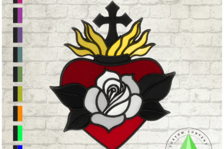 Sacred Rose Heart - Wall Decor