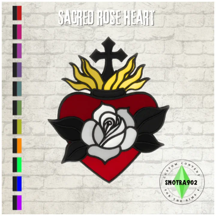 Sacred Rose Heart - Wall Decor