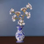 Cherry blossom branches in vase