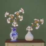 Cherry blossom branches in vase