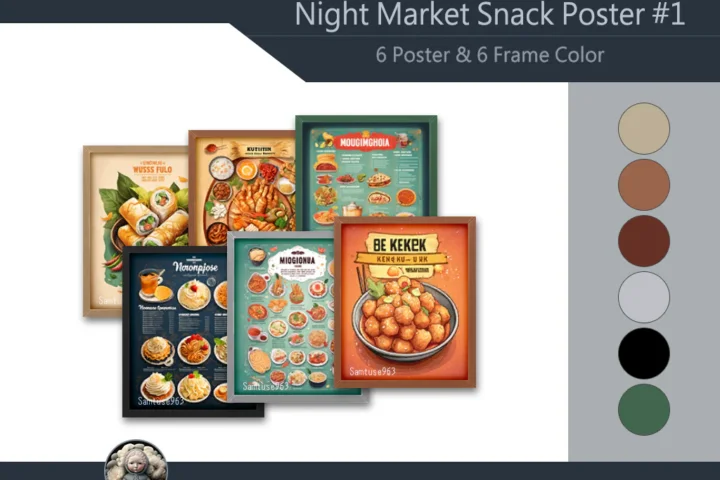 Night Market Snack Poster Frame #1 Samtuse63