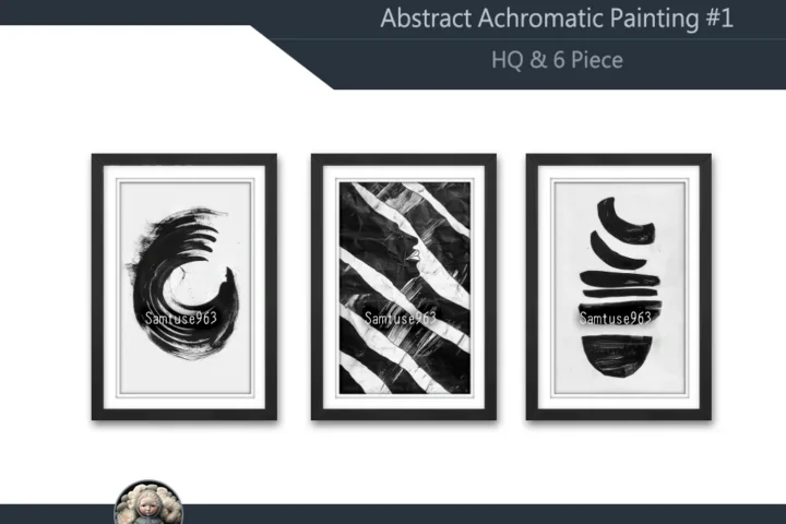 HQ Abstract Achromatic Painting #1 Sellable Samtuse963