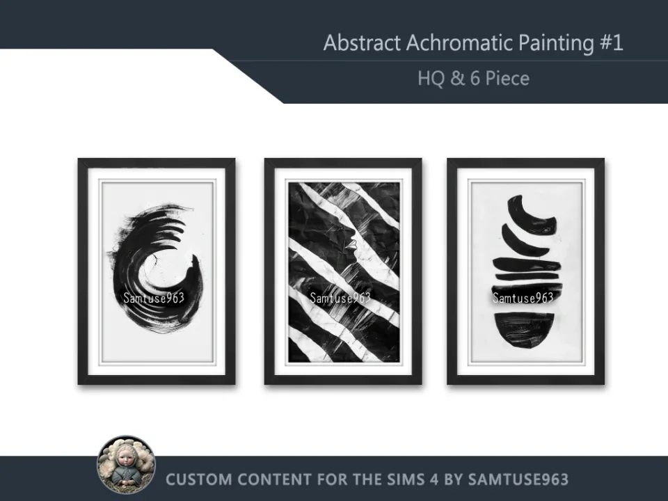 HQ Abstract Achromatic Painting #1 Sellable Samtuse963