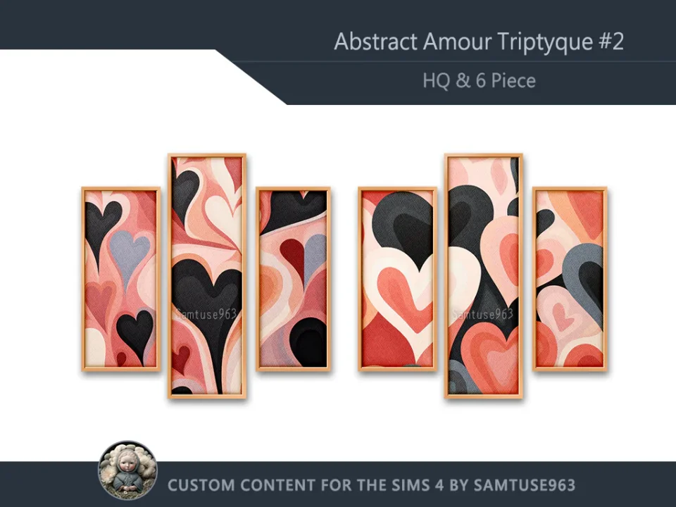 HQ Abstract Amour Triptych #2 Sellable Extra B Samtuse963