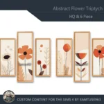 HQ Abstract Flower Triptych #2 Sellable Extra B Samtuse963