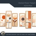 HQ Abstract Flower Triptych #3 Sellable Extra B Samtuse963