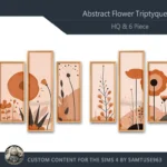HQ Abstract Flower Triptych #1 Sellable Extra B Samtuse963