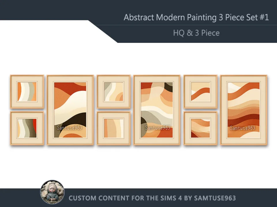 HQ Abstract Modern Painting 3 Piece Set #1 Sellable Extra F Samtuse963
