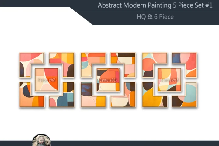 HQ Abstract Modern Painting 5 Piece Set #1 Samtuse963