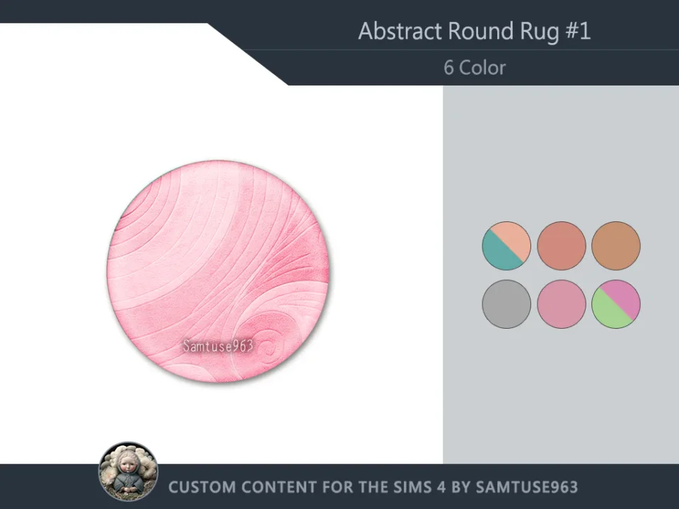 Abstract Round Dance Rug #1 Samtuse963