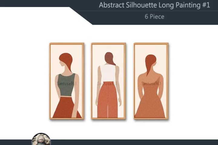 Abstract Silhouette Long Painting #1 Samtuse963