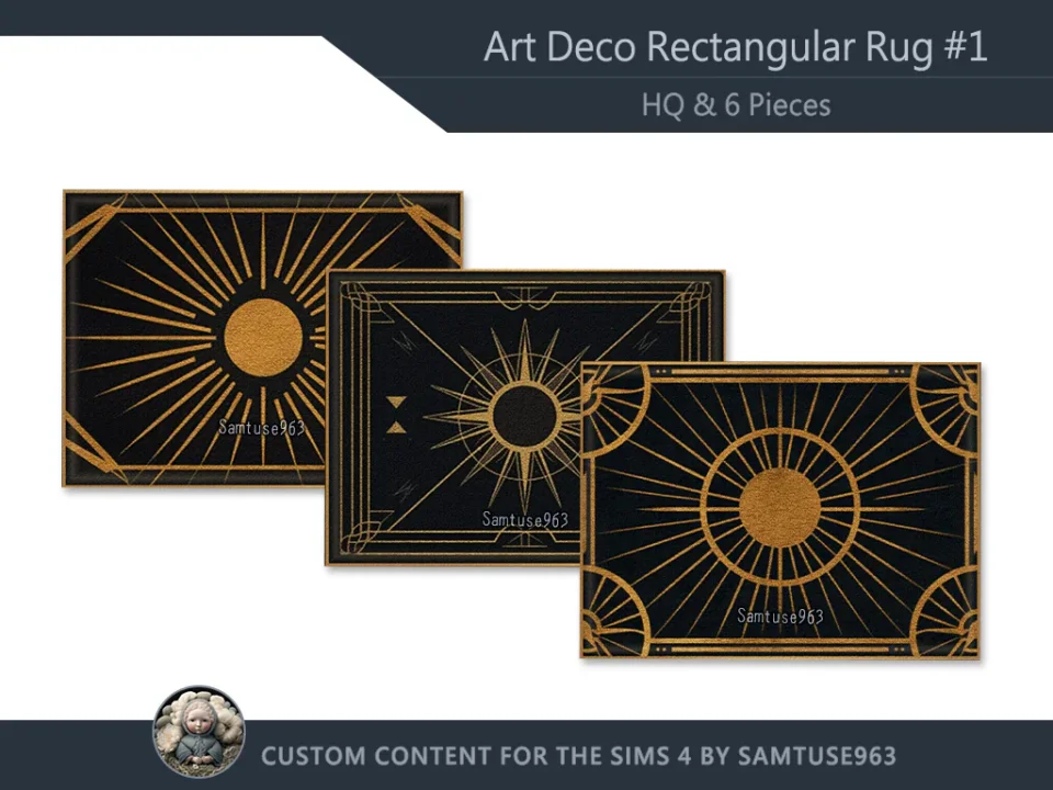 HQ Art Deco Rectangular Dance Rug #1 Samtuse963