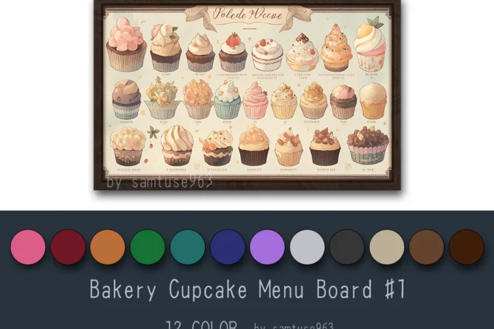 Bakery Cupcake Menu Board #1 Samtuse963