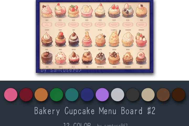 Bakery Cupcake Menu Board #2 Samtuse963