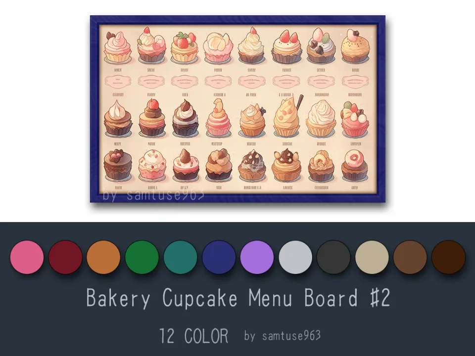 Bakery Cupcake Menu Board #2 Samtuse963