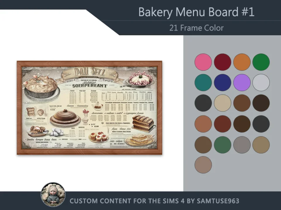 Bakery Menu Board #1 Samtuse963