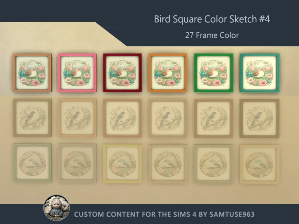 Bird Square Color Sketch #4 Samtuse963