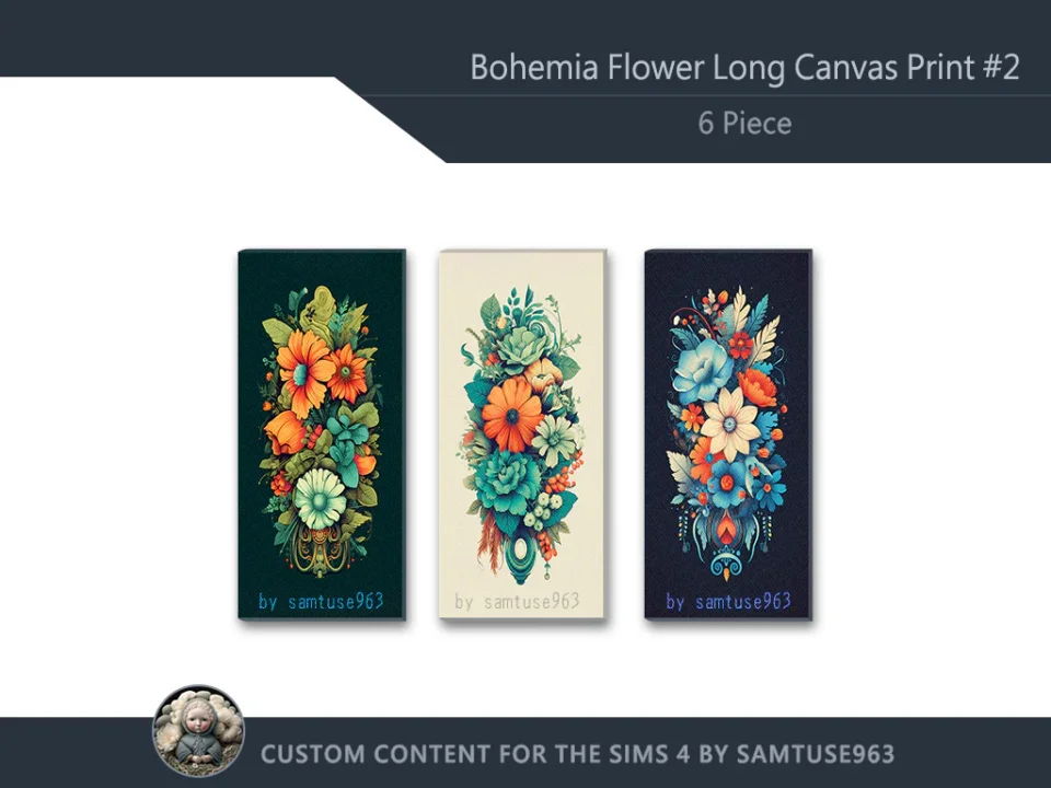 Bohemia Flower Long Canvas Print #2 Sellable Samtuse963
