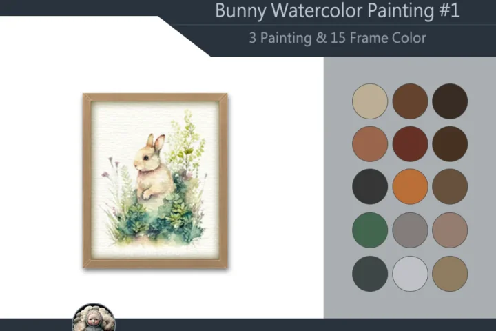 Bunny Watercolor Painting #1 Samtuse963
