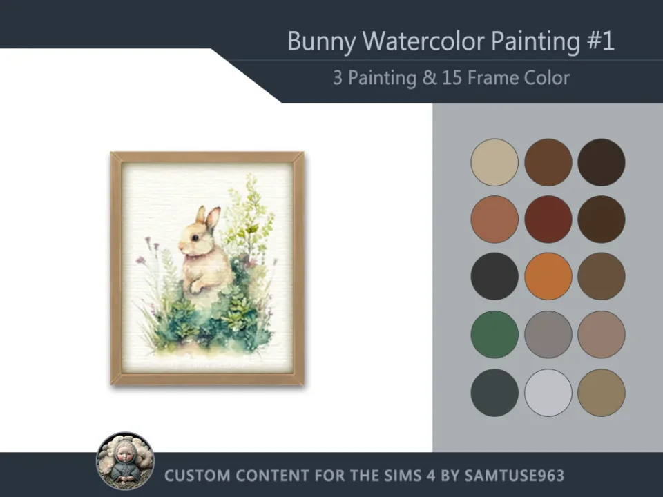 Bunny Watercolor Painting #1 Samtuse963