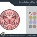 Butterfly Round Dance Rug #1 Samtuse963