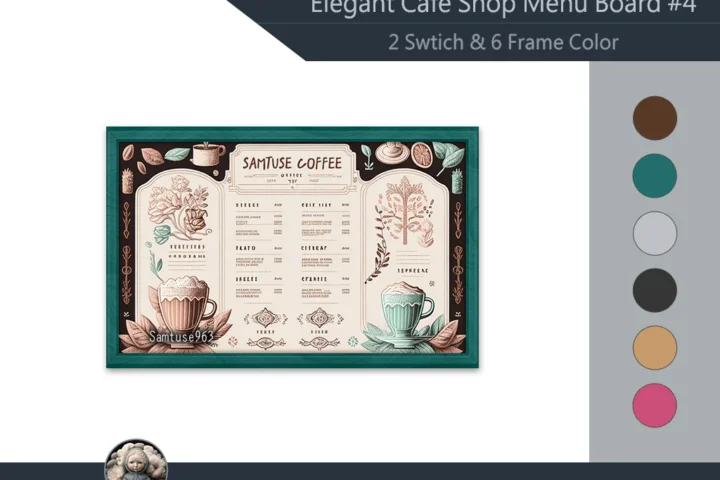 Elegant Cafe Shop Menu Board #4 Samtuse963
