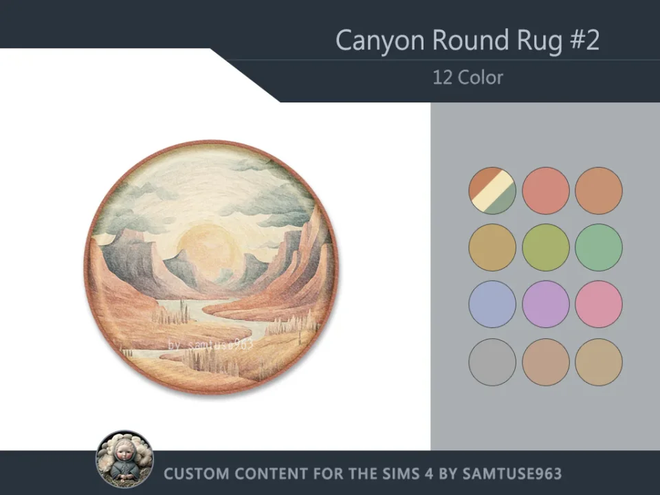 Canyon Round Dance Rug #2 Samtuse963