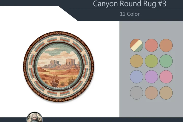 Canyon Round Dance Rug #3 Samtuse963