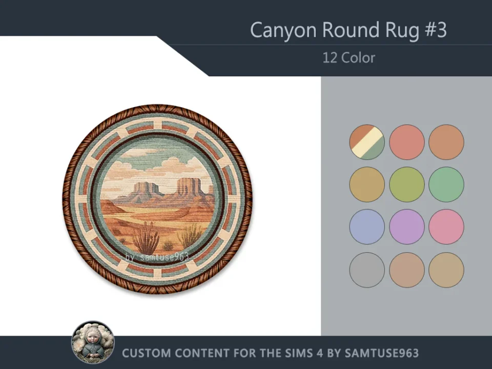 Canyon Round Dance Rug #3 Samtuse963