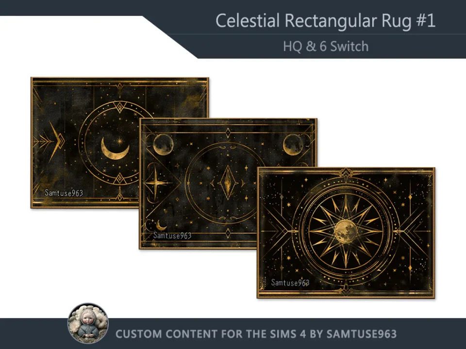HQ Celestial Rectangular Dance Rug #1 Samtuse963