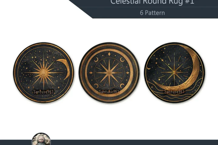 Celestial Round Dance Rug #1 Samtuse963