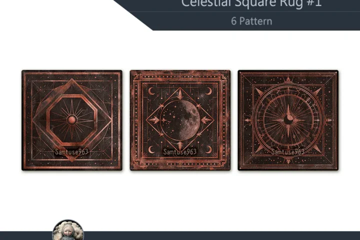 Celestial Square Dance Rug #1 Samtuse963
