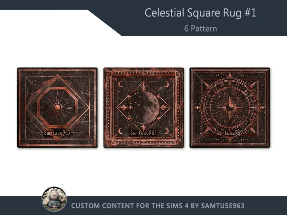 Celestial Square Dance Rug #1 Samtuse963