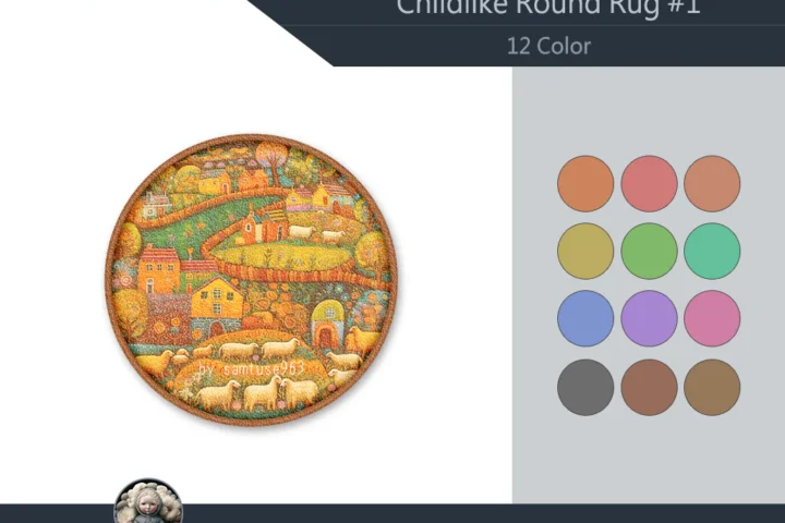 Childlike Round Dance Rug #1 Samtuse963